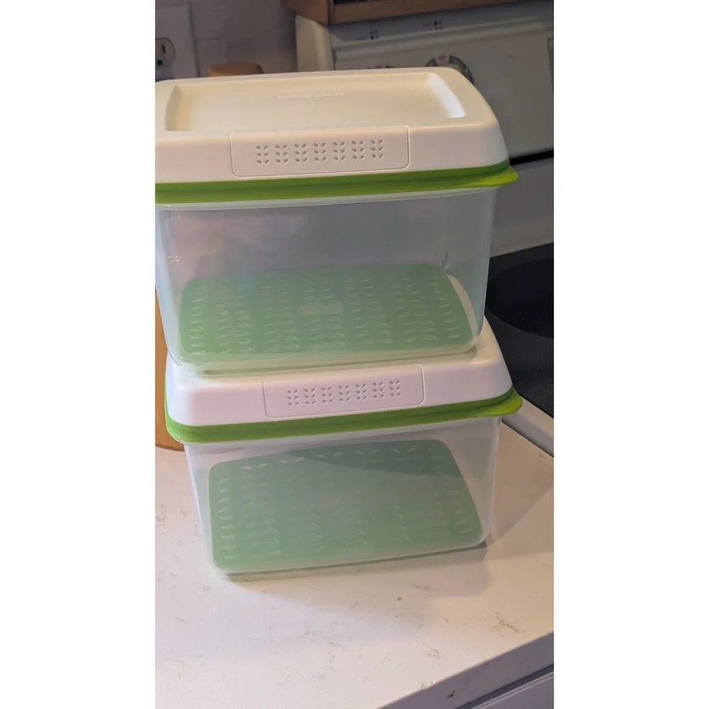 2 Rubbermaid FreshWorks Produce Saver Fresh Vent Large 17.3 Cups 4.1 L (Qty 2)